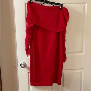 Off shoulder red dress